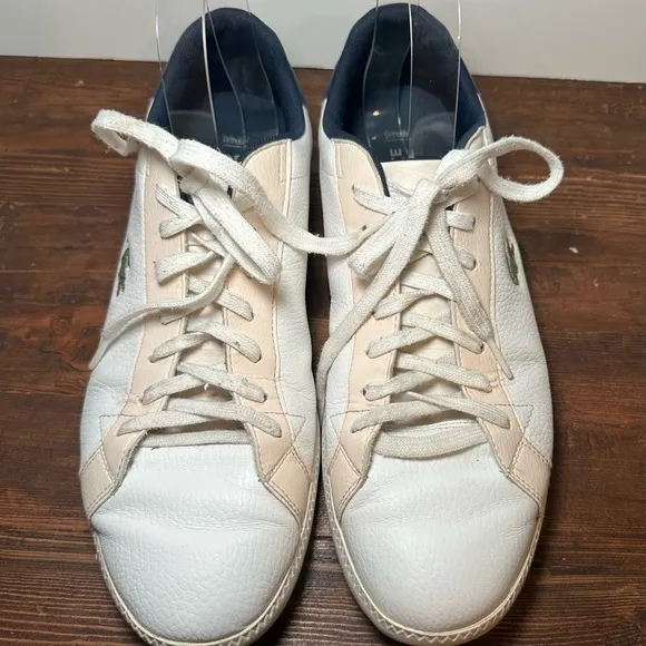 Lacoste Graduate LCR3 Mens Size US 9.5 Shoes White Lace Up Soft Leather Uppers.