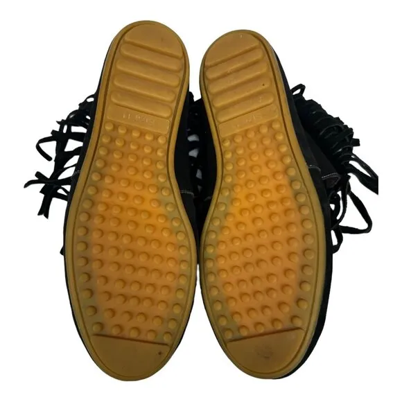 L&amp;B Black Leather Serape Moccasins Women Size 11 NWOT