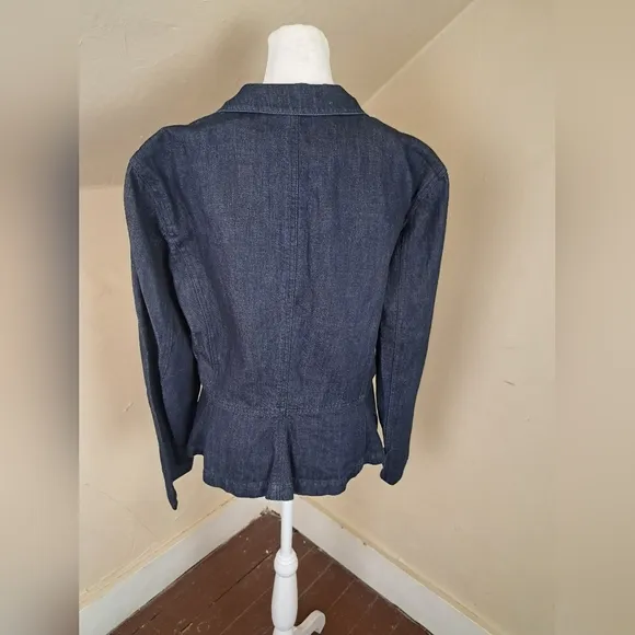 Lauren Jeans Women's Three Button Up Denim Jacket Size L