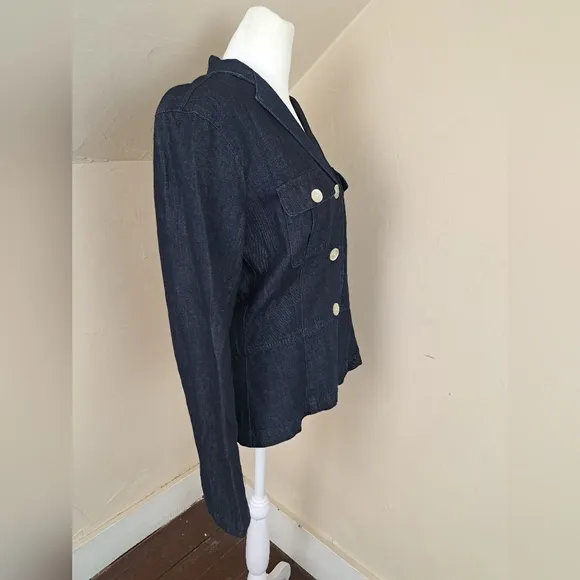 Lauren Jeans Women's Three Button Up Denim Jacket Size L