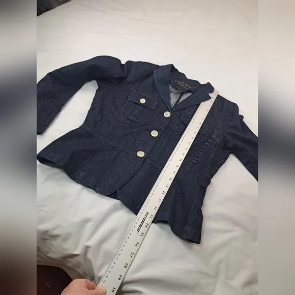Lauren Jeans Women's Three Button Up Denim Jacket Size L