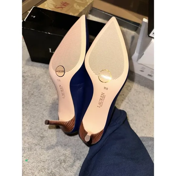 Lauren Ralph Lauren Women's Shoes Pumps Heels Lanette Navy Soft Nappa Size 10 B