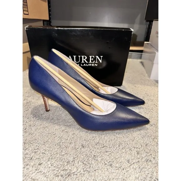 Lauren Ralph Lauren Women's Shoes Pumps Heels Lanette Navy Soft Nappa Size 10 B