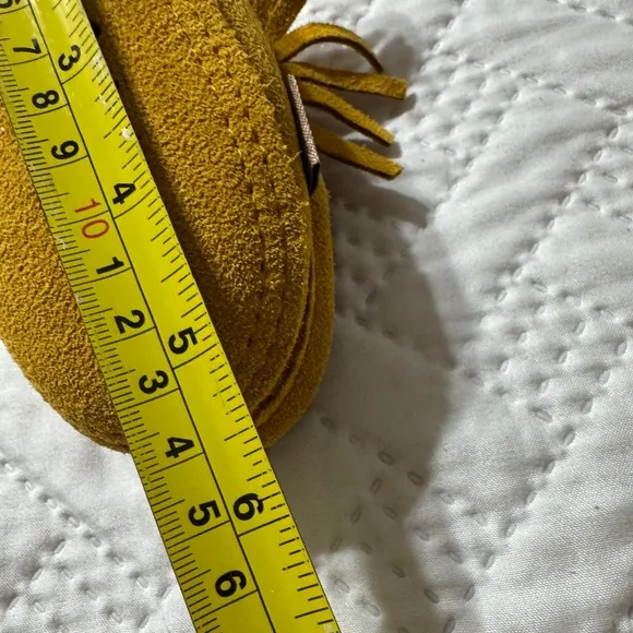 Laurentian Chief Fringed Sheepskin Beaded Mocassins Infant Toddler 5C Shoes