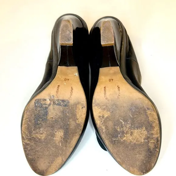 Lavorazione Artigiana Leather Peep Toe Pumps