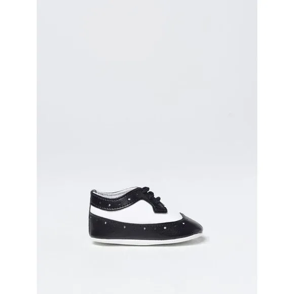 Le Bebe' Infant Saddle Shoes Brogue Detail Kids Blue Footwear