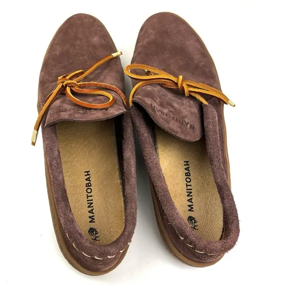 Like new Manitobah Modern Moccasin Brown Soft Suede Casual Comfort Shoes size 12