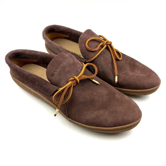 Like new Manitobah Modern Moccasin Brown Soft Suede Casual Comfort Shoes size 12