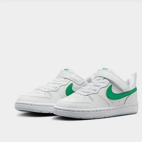 LITTLE KIDS' NIKE COURT BOROUGH LOW RECRAFT STRETCH LACE CASUAL SHOES.
