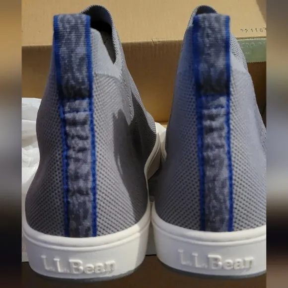 L.L. Bean Eco Bay Knit Chelsea Sneaker Frost Gray Size 10 NEW Machine Washable