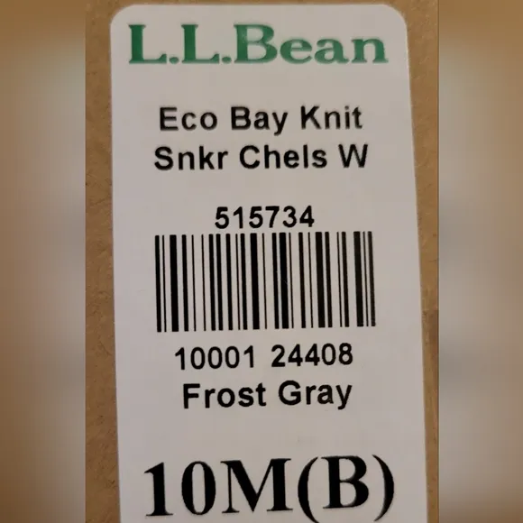 L.L. Bean Eco Bay Knit Chelsea Sneaker Frost Gray Size 10 NEW Machine Washable
