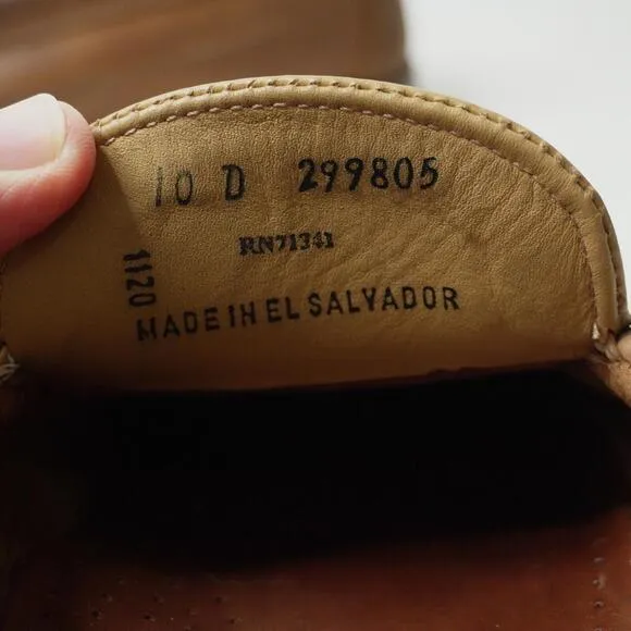 LL Bean Leather Casco Bay Boat Mocs Venetion Mens 10 D Slip Ons Brown Loafers