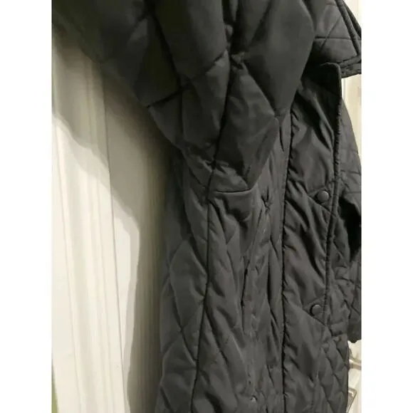 LL Bean Traveler Black Quilted Diamond Stitched Jacket Women’s Size PM