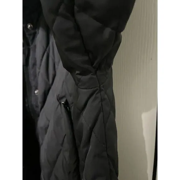LL Bean Traveler Black Quilted Diamond Stitched Jacket Women’s Size PM