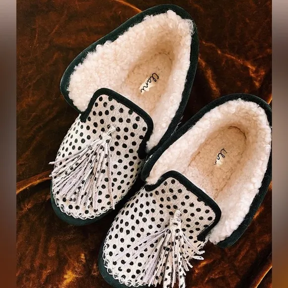 Llani Mini Dot Shearling Moccasins