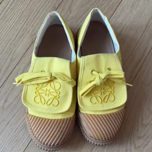 Loewe Women's Yellow Anagram Cloth Shoes