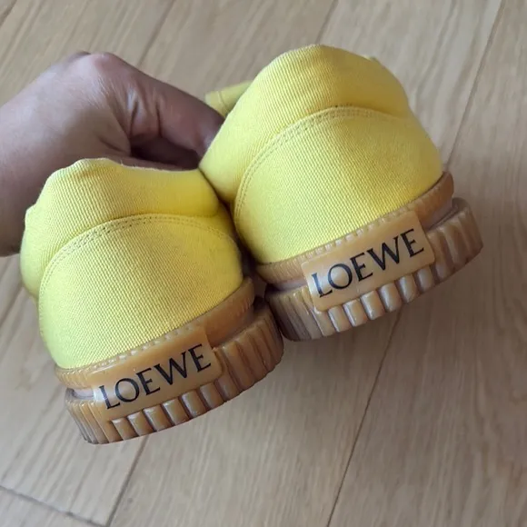 Loewe Women's Yellow Anagram Cloth Shoes
