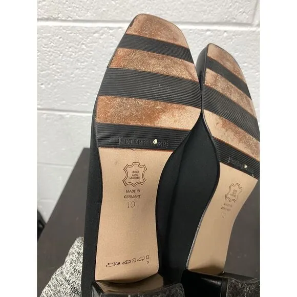 Lot Of 2  PETER K KAISER Leather Black Block Heel Pump‎ Heels Peep Toe  Size 10