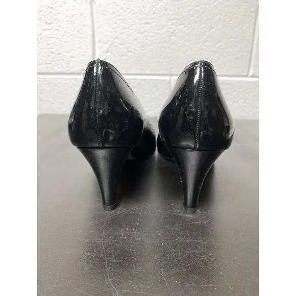 Lot Of 2  PETER K KAISER Leather Black Block Heel Pump‎ Heels Peep Toe  Size 10