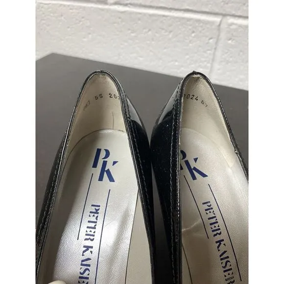 Lot Of 2  PETER K KAISER Leather Black Block Heel Pump‎ Heels Peep Toe  Size 10
