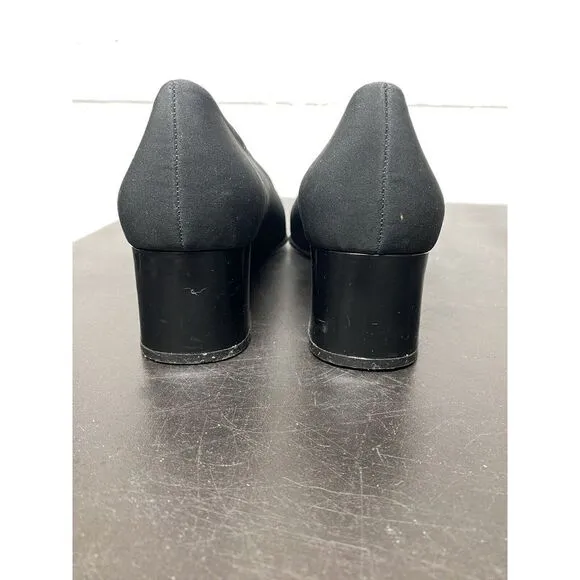 Lot Of 2  PETER K KAISER Leather Black Block Heel Pump‎ Heels Peep Toe  Size 10