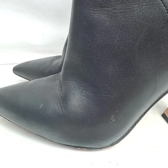Louise et Cie Black Jadran Leather Heeled Bootie Boots Shoes Size 11