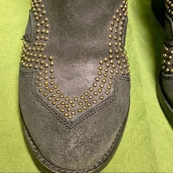 Lucky Brand studded drk grey suede bootie