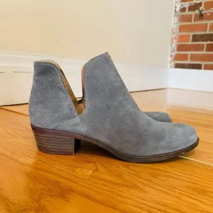 LUCKY BRAND SUEDE SHOES BOOTIES HEEL Size 7.5 37.5 M EXCELLENT