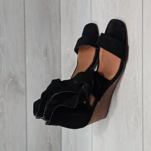 Lucky Brand Women Tammanee Ankle Suede Wedge heel shoes sz 9.5M