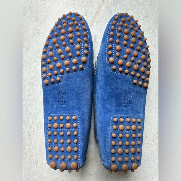 M. Gemi Felize Saddle Suede Loafer Driving Shoes, Cobalt Blue, EU 37.5 (US 7)