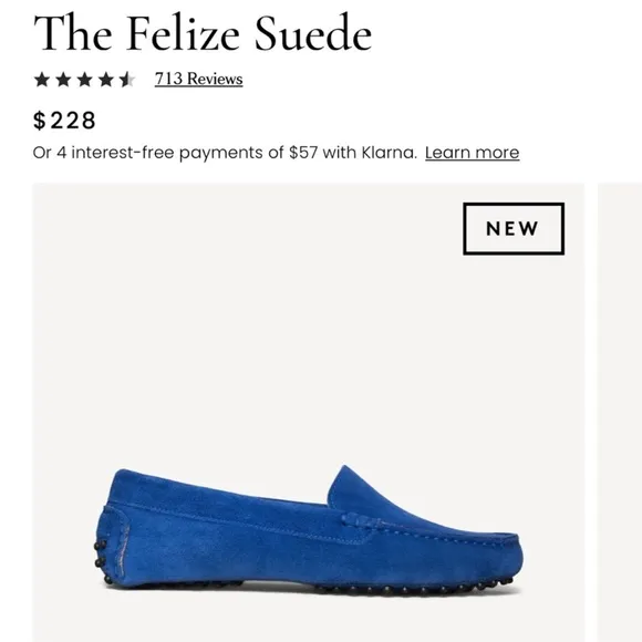M. Gemi Felize Saddle Suede Loafer Driving Shoes, Cobalt Blue, EU 37.5 (US 7)