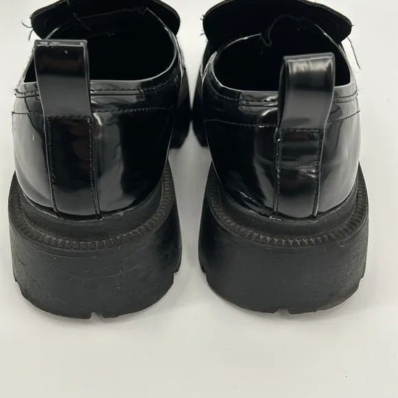 Madden Girl Ashlee‎ Chunky Lug Sole Platform Loafer Shoes Women's 10 Black