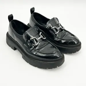 Madden Girl Ashlee‎ Chunky Lug Sole Platform Loafer Shoes Women's 10 Black
