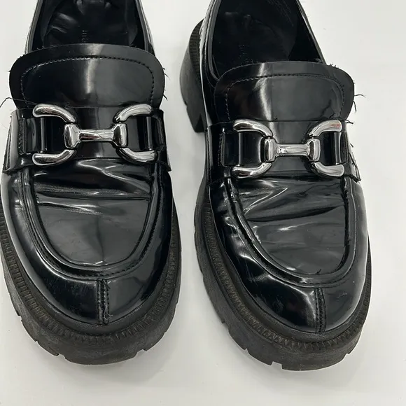 Madden Girl Ashlee‎ Chunky Lug Sole Platform Loafer Shoes Women's 10 Black