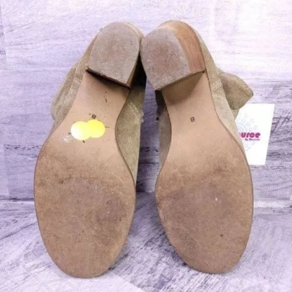 Madewell 1937 Suede Heeled Ankle Boot Tan Brown Women's sz 8