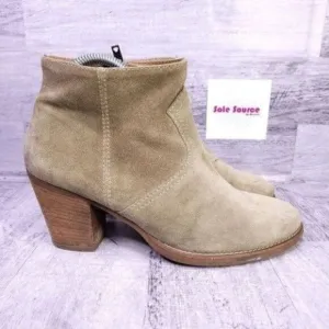 Madewell 1937 Suede Heeled Ankle Boot Tan Brown Women's sz 8
