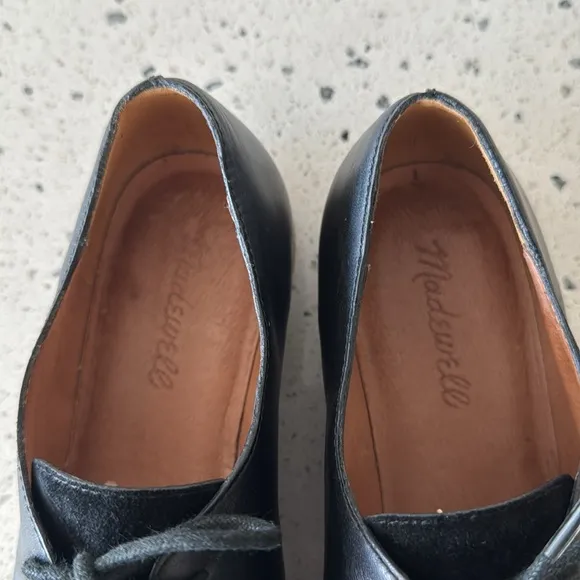 Madewell Alex Oxford Black Leather Suede Lace-up Shoes Classic Sleek Women’s 8