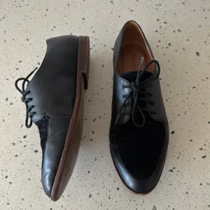 Madewell Alex Oxford Black Leather Suede Lace-up Shoes Classic Sleek Women’s 8