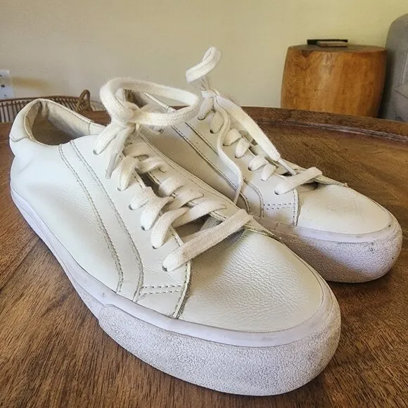 Madewell Sidewalk White Leather Comfort Sneaker Shoes Womens 7 Mens 5.5