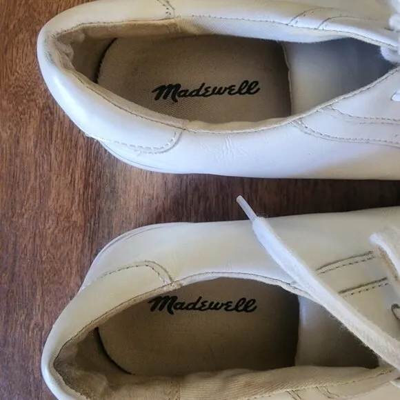 Madewell Sidewalk White Leather Comfort Sneaker Shoes Womens 7 Mens 5.5