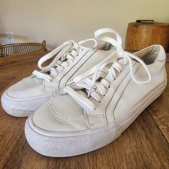 Madewell Sidewalk White Leather Comfort Sneaker Shoes Womens 7 Mens 5.5