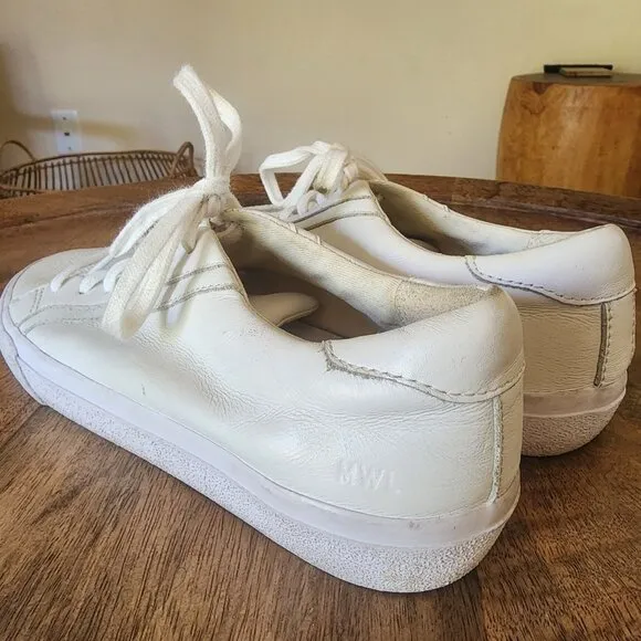 Madewell Sidewalk White Leather Comfort Sneaker Shoes Womens 7 Mens 5.5