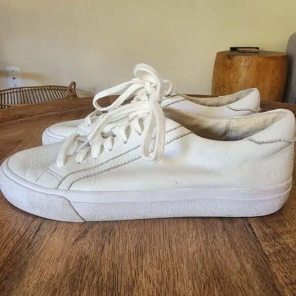 Madewell Sidewalk White Leather Comfort Sneaker Shoes Womens 7 Mens 5.5