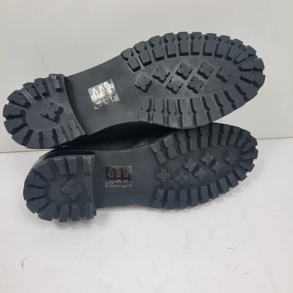 Madewell The Corinne Lugsole Loafer Black Leather Chunky Lug Sole Shoes Size 7