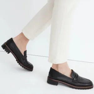 Madewell The Corinne Lugsole Loafer Black Leather Chunky Lug Sole Shoes Size 7