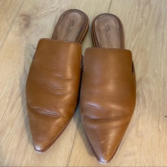 Madewell The Gemma Mule in Leather / 8 MEDIUM / ENGLISH SADDLE