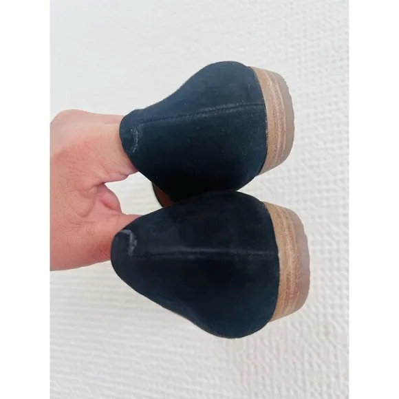 MADEWELL Womens Black Gold Cap-Toe Pointed Smoking Loafers Flats Shoes Size 10