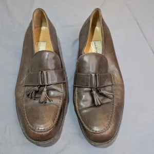 Madras Made in Italy Brown Leather Tassel Loafers Men Size 11