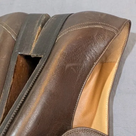 Madras Made in Italy Brown Leather Tassel Loafers Men Size 11