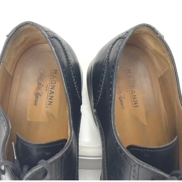 MAGNANNI Black Leather Wingtip Oxford Shoes Mens (10.5) Saks Fifth Avenue Spain